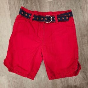 Janie and Jack Girls 3T Red Strawberry Shorts with ruffles